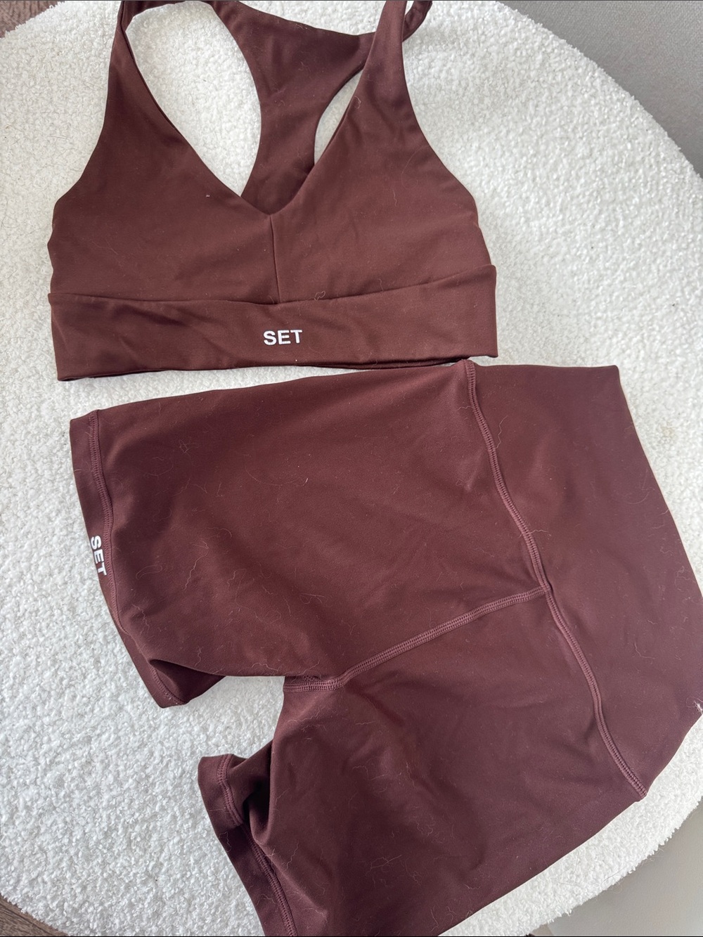 SET Active Women's Deep Brown Sports Bra & High-Waist Shorts Set
